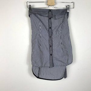 Topshop Black White Pin Stipe Sleevless Top Size 2